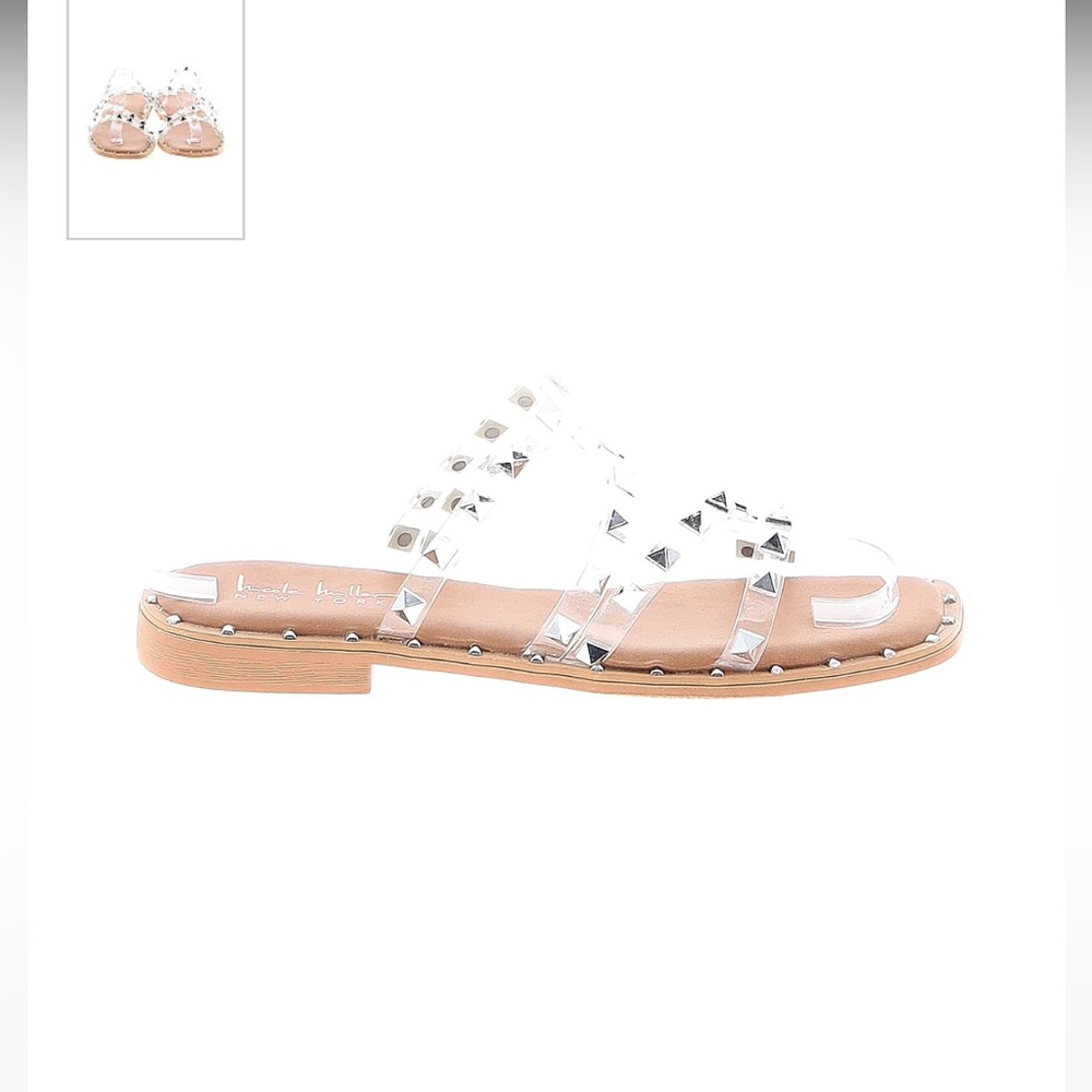 Nicole Miller Sandals Studded Coralinne Clear Strappy NWOT